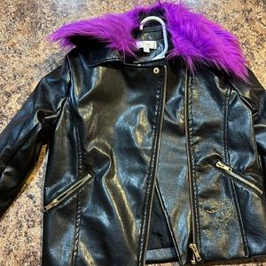 Girls Disney leather jacket
